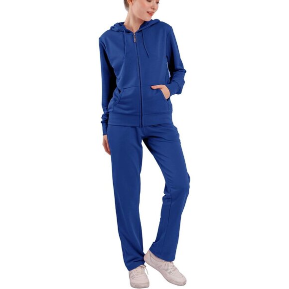 Chic Women's 2-Piece Tracksuit in Royal Blue - Comfortable & Casual Stylish Set - Picture 1 of 5
